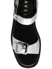 Ravel Silver Leather Flatform Sandals - Image 4 of 4