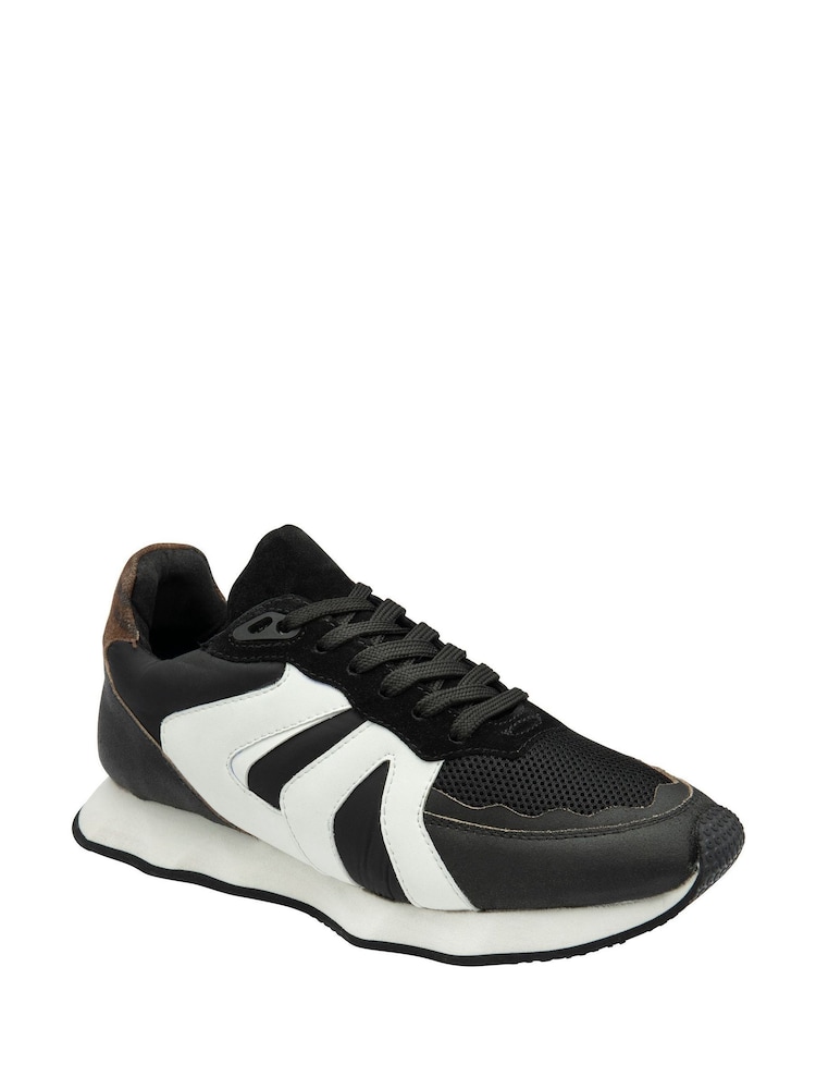 Ravel Black Leather Lace-Up Trainers - Image 1 of 4