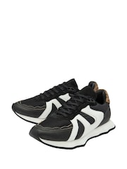 Ravel Black Leather Lace-Up Trainers - Image 2 of 4