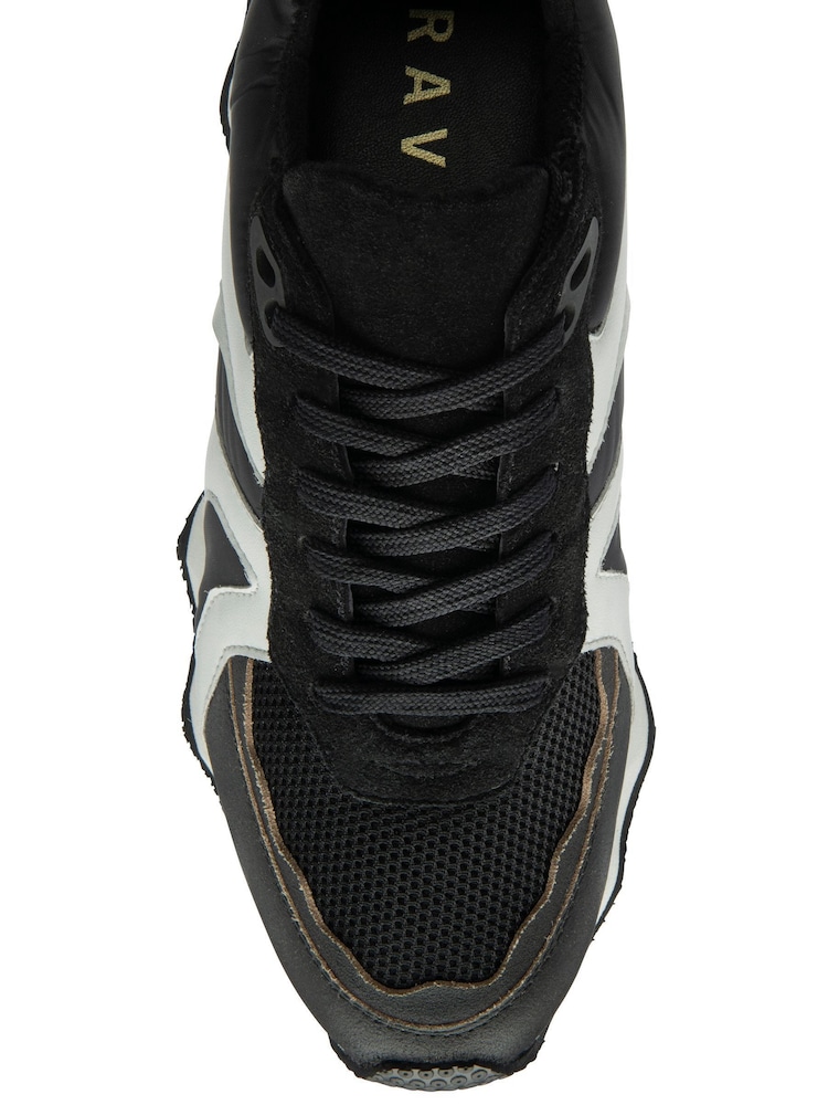 Ravel Black Leather Lace-Up Trainers - Image 4 of 4