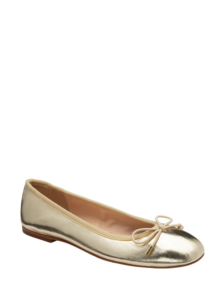 Ravel Gold Ballerina Shoes - Image 1 of 4 Ravel Gold Ballerina Shoes - Image 1 of 4