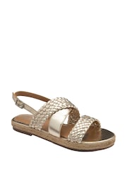 Ravel Gold Leather Slingback Sandals - Image 1 of 4