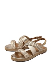 Ravel Gold Leather Slingback Sandals - Image 2 of 4