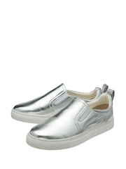 Серебряный - Ravel Leather Slip-On Trainers - Image 2 of 4