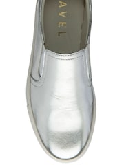 Серебряный - Ravel Leather Slip-On Trainers - Image 3 of 4