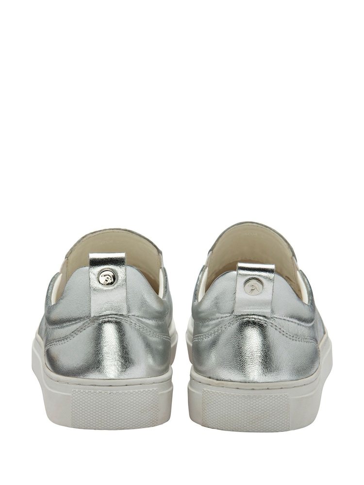 Серебряный - Ravel Leather Slip-On Trainers - Image 4 of 4