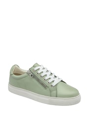 Ravel Green Leather Lace-Up Trainers - Image 1 of 4