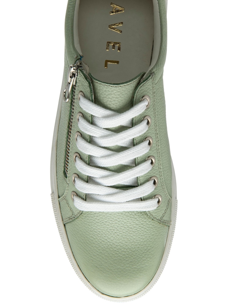 Ravel Green Leather Lace-Up Trainers - Image 4 of 4