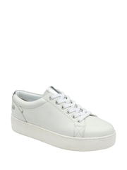 Ravel White Leather Lace-Up Trainers - Image 1 of 4