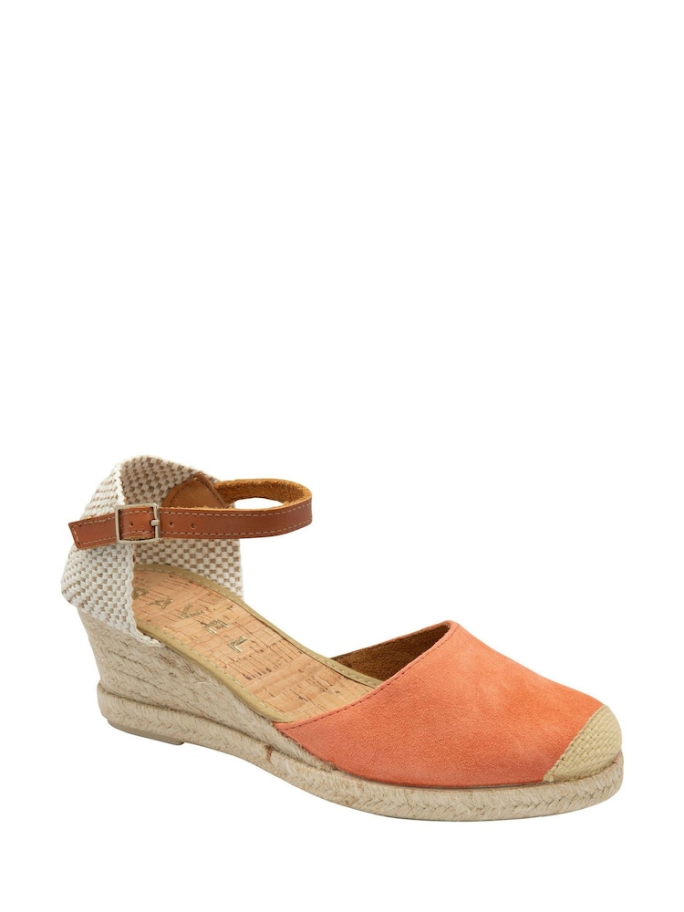 Ravel Orange Ankle Strap Wedge Espadrilles - Image 1 of 4