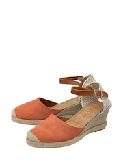 Ravel Orange Ankle Strap Wedge Espadrilles - Image 2 of 4