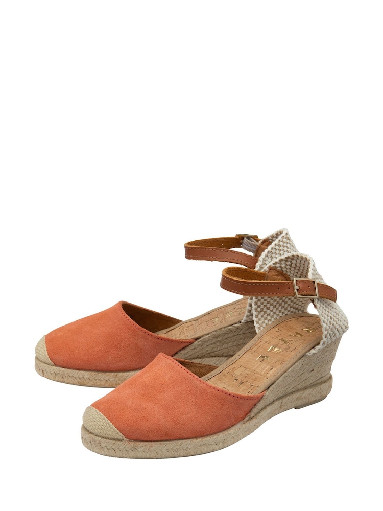 Ravel Orange Ankle Strap Wedge Espadrilles - Image 2 of 4 Ravel Orange Ankle Strap Wedge Espadrilles - Image 2 of 4
