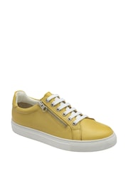 Ravel Yellow Leather Lace-Up Trainers - Image 1 of 4