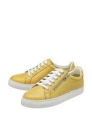 Ravel Yellow Leather Lace-Up Trainers - Image 2 of 4