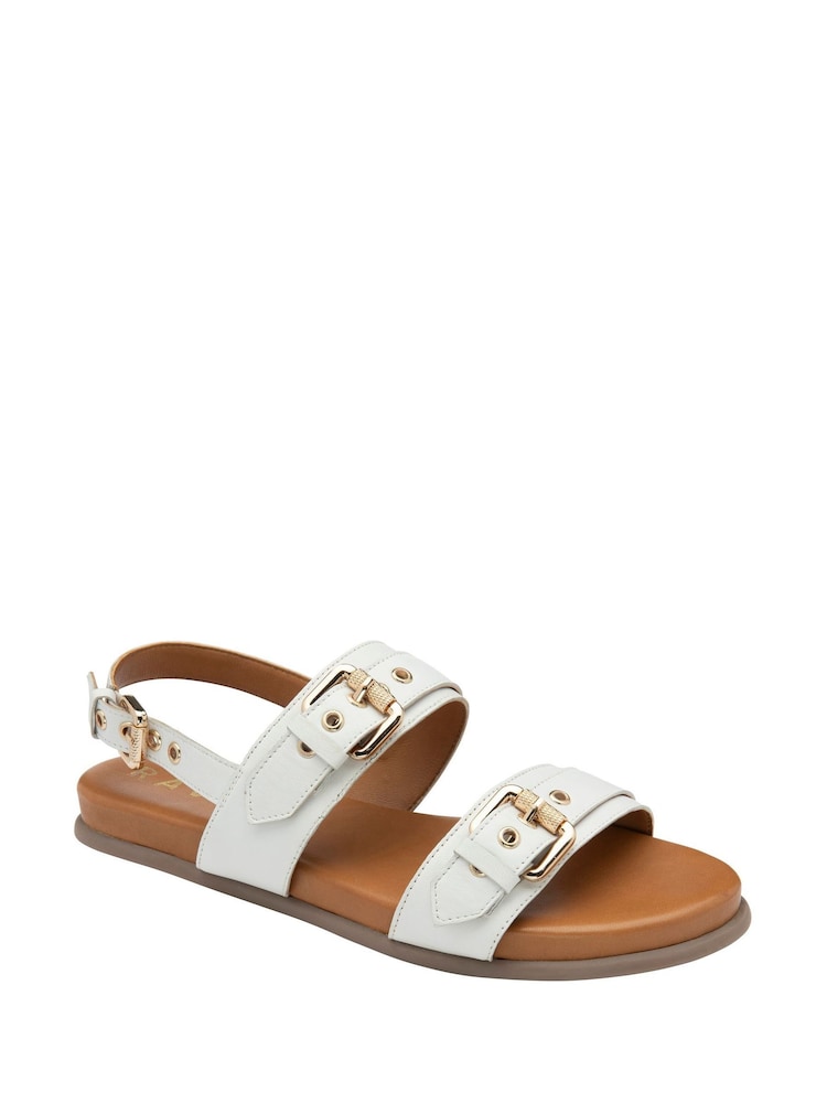 Ravel White Leather Slingback Sandals - Image 1 of 4