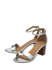 Ravel Silver Leather Heeled Sandals - Image 2 of 4