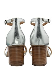 Ravel Silver Leather Heeled Sandals - Image 3 of 4