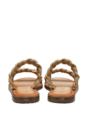 Ravel Gold Leather Flat Sandals - Image 3 of 4