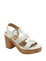 Ravel Silver Block-Heel Peep-Toe Sandals - Image 1 of 4