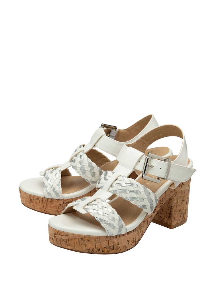 Ravel Silver Block-Heel Peep-Toe Sandals - Image 2 of 4