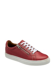 Ravel Red Leather Lace-Up Trainers - Image 1 of 4