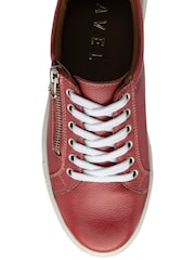 Ravel Red Leather Lace-Up Trainers - Image 4 of 4