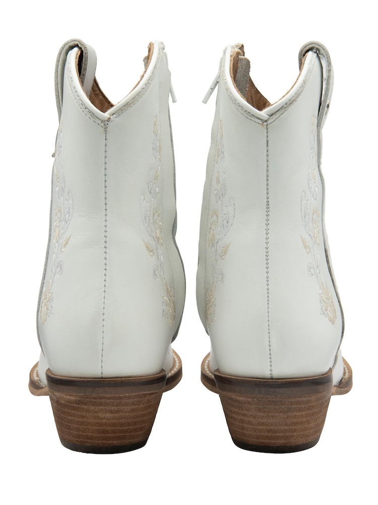 Ravel White Leather Cowboy Boots - Image 3 of 5