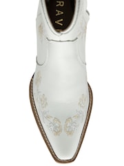 Ravel White Leather Cowboy Boots - Image 4 of 4