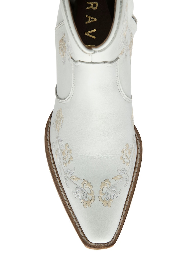Ravel White Leather Cowboy Boots - Image 4 of 4