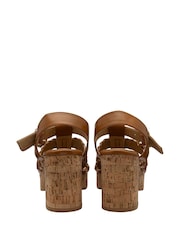 Ravel Brown Block-Heel Peep-Toe Sandals - Image 3 of 4