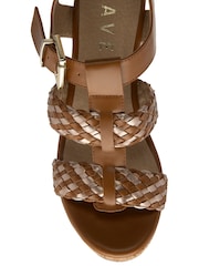 Ravel Brown Block-Heel Peep-Toe Sandals - Image 4 of 4
