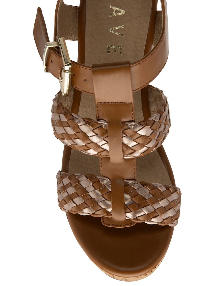 Ravel Brown Block-Heel Peep-Toe Sandals - Image 4 of 4