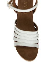 Ravel White Leather Wedge Sandals - Image 4 of 4