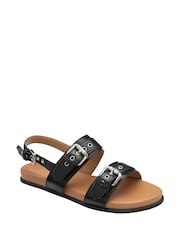 Ravel Black Leather Slingback Sandals - Image 1 of 4