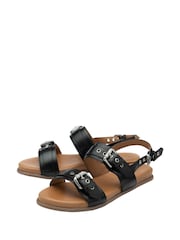Ravel Black Leather Slingback Sandals - Image 2 of 4