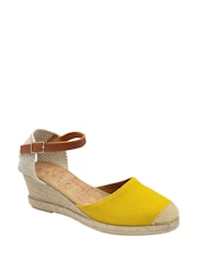Ravel Yellow Ankle Strap Wedge Espadrilles - Image 1 of 4