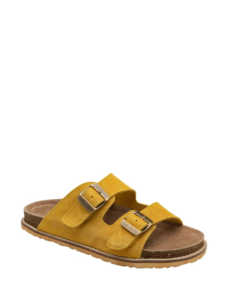 Ravel Yellow Suede Open-Toe Sandals - Image 1 of 4