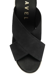 Ravel Black Suede Wedge Mule Sandals - Image 4 of 4