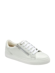 Ravel White Leather Zip-Up Trainers - Image 1 of 4
