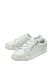Ravel White Leather Zip-Up Trainers - Image 2 of 4