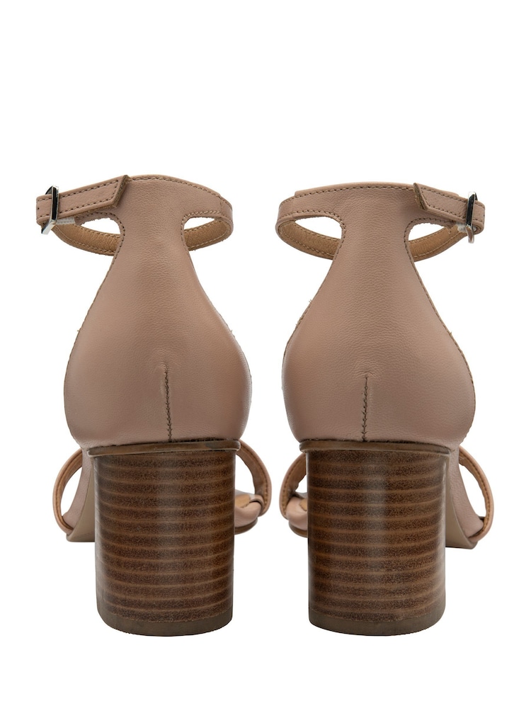 Ravel Pink Leather Heeled Sandals - Image 3 of 4