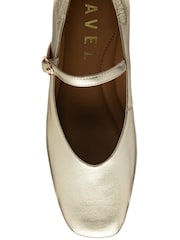 Ravel Gold Leather Mule Shoes - Image 4 of 4