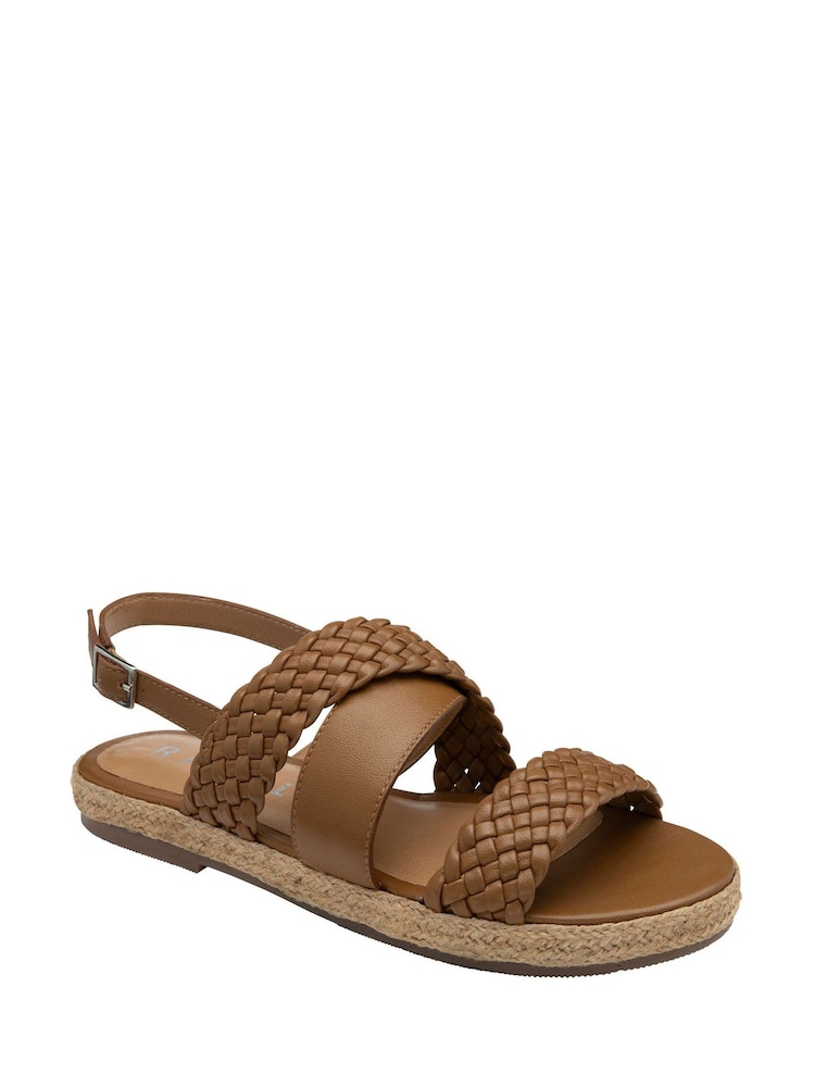 Ravel Brown Leather Slingback Sandals - Image 1 of 4