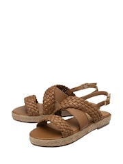 Ravel Brown Leather Slingback Sandals - Image 2 of 4