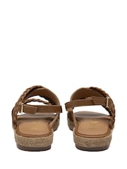 Ravel Brown Leather Slingback Sandals - Image 3 of 4