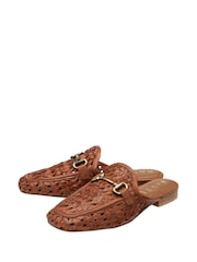 Ravel Brown Leather Mule Loafers - Image 2 of 4