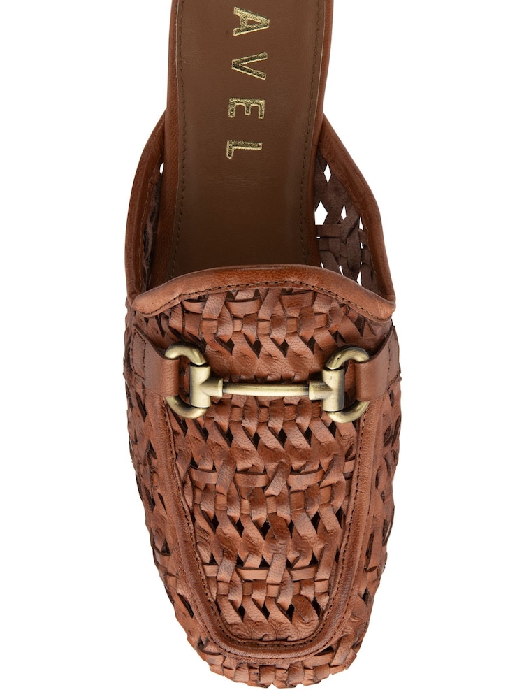 Ravel Brown Leather Mule Loafers - Image 4 of 4
