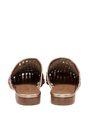 Ravel Gold Leather Mule Loafers - Image 3 of 4