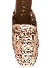 Ravel Gold Leather Mule Loafers - Image 4 of 4