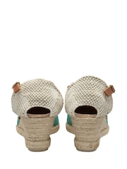 Ravel Aquamarine Blue Suede Ankle Strap Wedge Espadrilles - Image 3 of 4